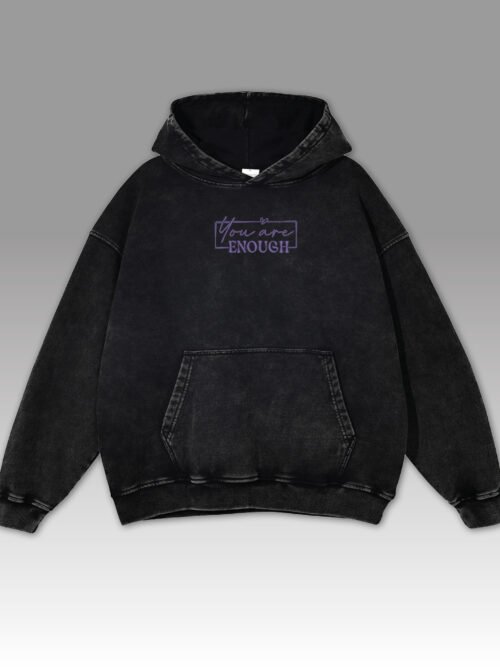 Bluza oversize z kapturem You Are Enough Haft